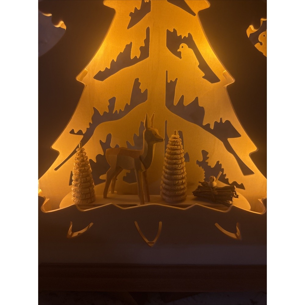 Erzgebirgische 3-D Candle Christmas Tree Forest Deer Owl Limited 202/451 Santa - Picture 3 of 16